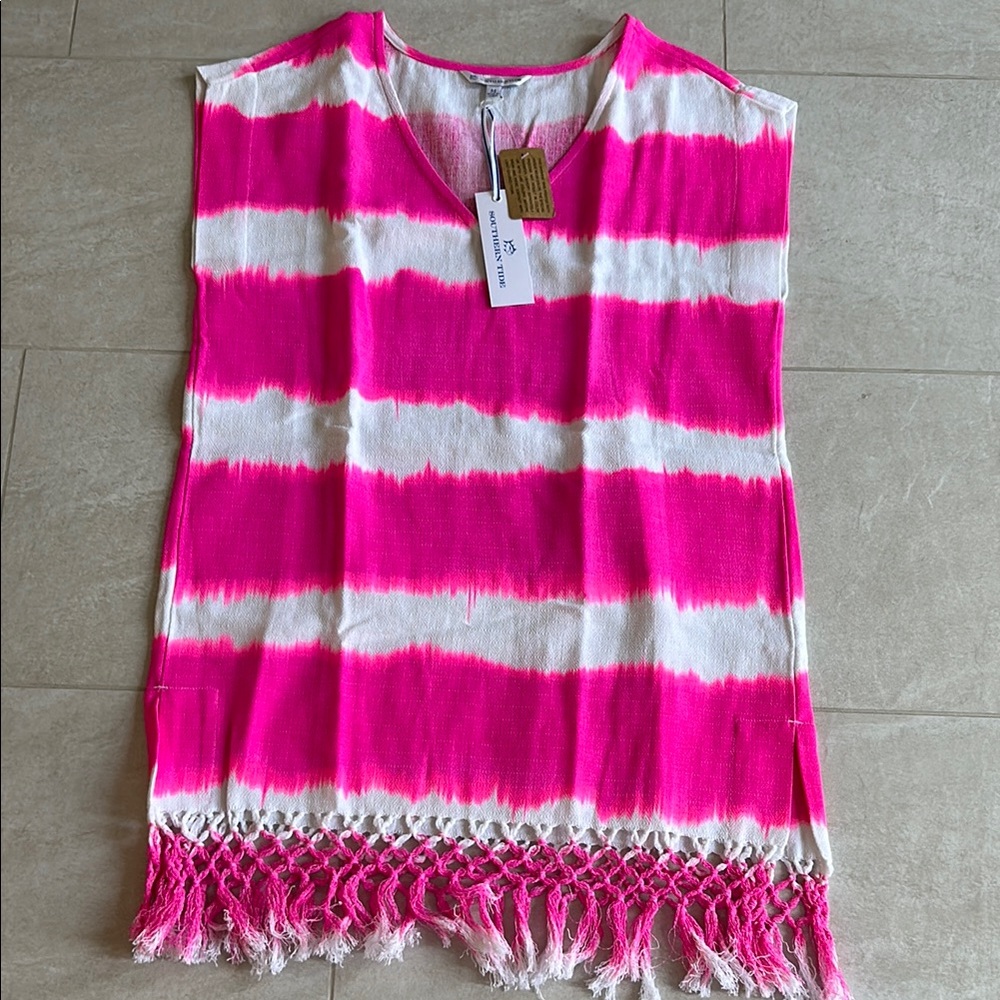 😎🎉HP😎NWT Southern Tide Tie-Dye Fringe CoverUp